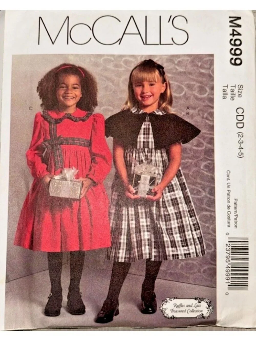 Vintage Sewing Pattern McCalls M4999 Child Girls Caplet & Dress Lined Sz 2-5 UC